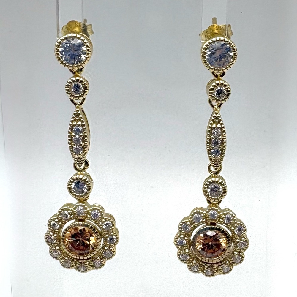 New Gold Over Sterling Silver Muti-Tier Earrings Purchased from Freida Rothman